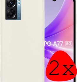 BASEY. OPPO A77 Hoesje Siliconen - Wit - 2 PACK