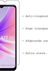 BASEY. Hoes Geschikt voor OPPO A77 Hoesje Siliconen Back Cover Case Met Screenprotector - Hoesje Geschikt voor OPPO A77 Hoes Cover Hoesje - Groen