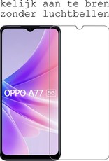 BASEY. Hoes Geschikt voor OPPO A77 Hoesje Siliconen Back Cover Case Met Screenprotector - Hoesje Geschikt voor OPPO A77 Hoes Cover Hoesje - Groen