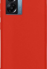 BASEY. Hoes Geschikt voor OPPO A77 Hoesje Siliconen Back Cover Case Met Screenprotector - Hoesje Geschikt voor OPPO A77 Hoes Cover Hoesje - Rood