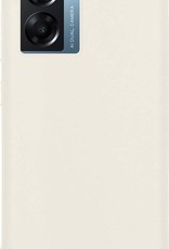 BASEY. Hoes Geschikt voor OPPO A77 Hoesje Siliconen Back Cover Case Met Screenprotector - Hoesje Geschikt voor OPPO A77 Hoes Cover Hoesje - Wit