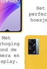 BASEY. Hoes Geschikt voor OPPO A77 Hoesje Siliconen Back Cover Case Met 2x Screenprotector - Hoesje Geschikt voor OPPO A77 Hoes Cover Hoesje - Geel