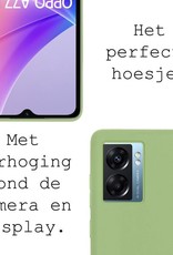 BASEY. Hoes Geschikt voor OPPO A77 Hoesje Siliconen Back Cover Case Met 2x Screenprotector - Hoesje Geschikt voor OPPO A77 Hoes Cover Hoesje - Groen