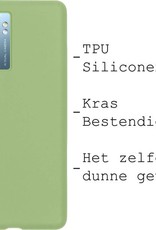 BASEY. Hoes Geschikt voor OPPO A77 Hoesje Siliconen Back Cover Case Met 2x Screenprotector - Hoesje Geschikt voor OPPO A77 Hoes Cover Hoesje - Groen