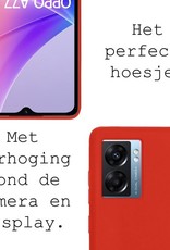 BASEY. Hoes Geschikt voor OPPO A77 Hoesje Siliconen Back Cover Case Met 2x Screenprotector - Hoesje Geschikt voor OPPO A77 Hoes Cover Hoesje - Rood