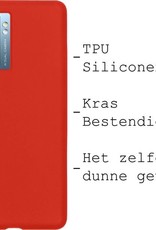BASEY. Hoes Geschikt voor OPPO A77 Hoesje Siliconen Back Cover Case Met 2x Screenprotector - Hoesje Geschikt voor OPPO A77 Hoes Cover Hoesje - Rood