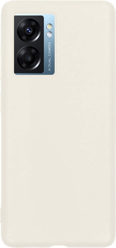 BASEY. Hoes Geschikt voor OPPO A77 Hoesje Siliconen Back Cover Case Met 2x Screenprotector - Hoesje Geschikt voor OPPO A77 Hoes Cover Hoesje - Wit