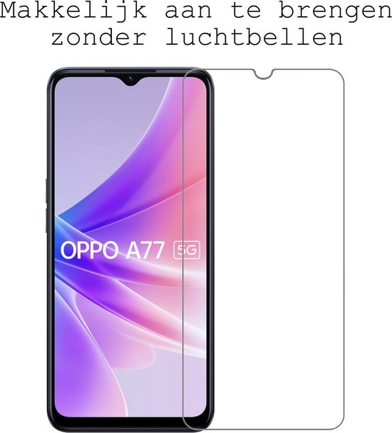 BASEY. Hoes Geschikt voor OPPO A77 Hoesje Siliconen Back Cover Case Met 2x Screenprotector - Hoesje Geschikt voor OPPO A77 Hoes Cover Hoesje - Wit