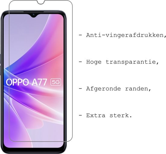BASEY. Hoes Geschikt voor OPPO A77 Hoesje Siliconen Back Cover Case Met 2x Screenprotector - Hoesje Geschikt voor OPPO A77 Hoes Cover Hoesje - Wit