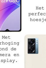 BASEY. Hoes Geschikt voor OPPO A77 Hoesje Siliconen Back Cover Case Met 2x Screenprotector - Hoesje Geschikt voor OPPO A77 Hoes Cover Hoesje - Wit