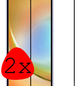 BASEY. Samsung Galaxy A34 Screenprotector Glas Full Cover - 2 PACK