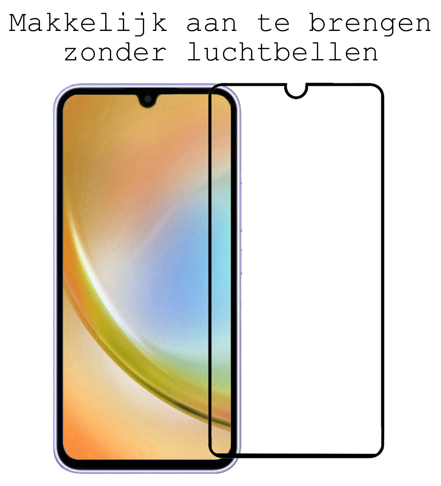 BASEY. Screenprotector Geschikt voor Samsung A34 Screenprotector Beschermglas Full Cover - Screenprotector Geschikt voor Samsung Galaxy A34 Screen Protector Full Cover - 2 Stuks
