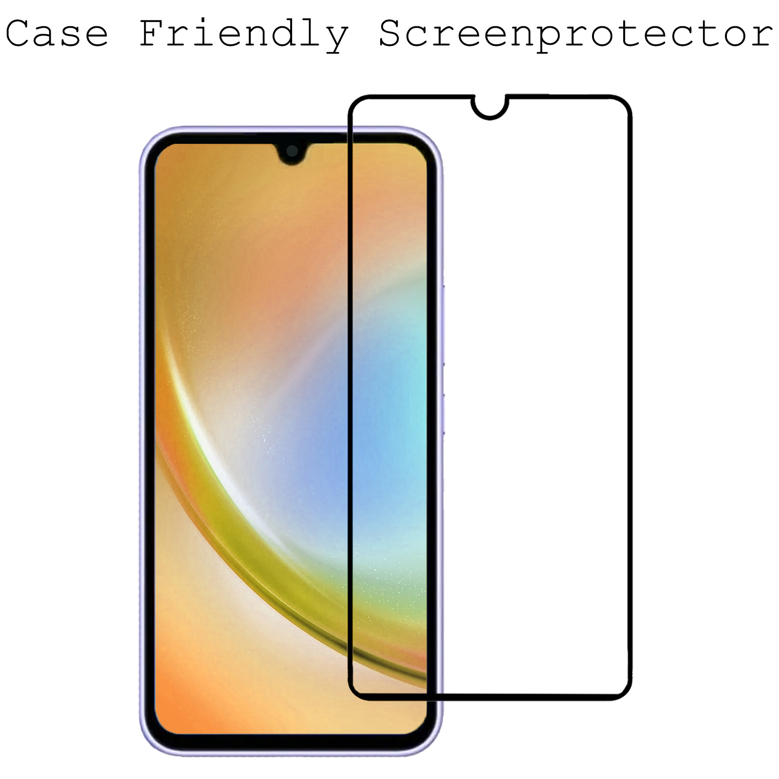 Samsung Galaxy A34 Screenprotector Tempered Glass Full Cover - Samsung A34 Beschermglas Screen Protector Glas - 2 Stuks