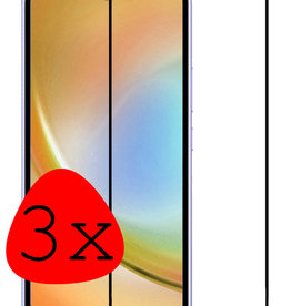 BASEY. Samsung Galaxy A34 Screenprotector Glas Full Cover - 3 PACK