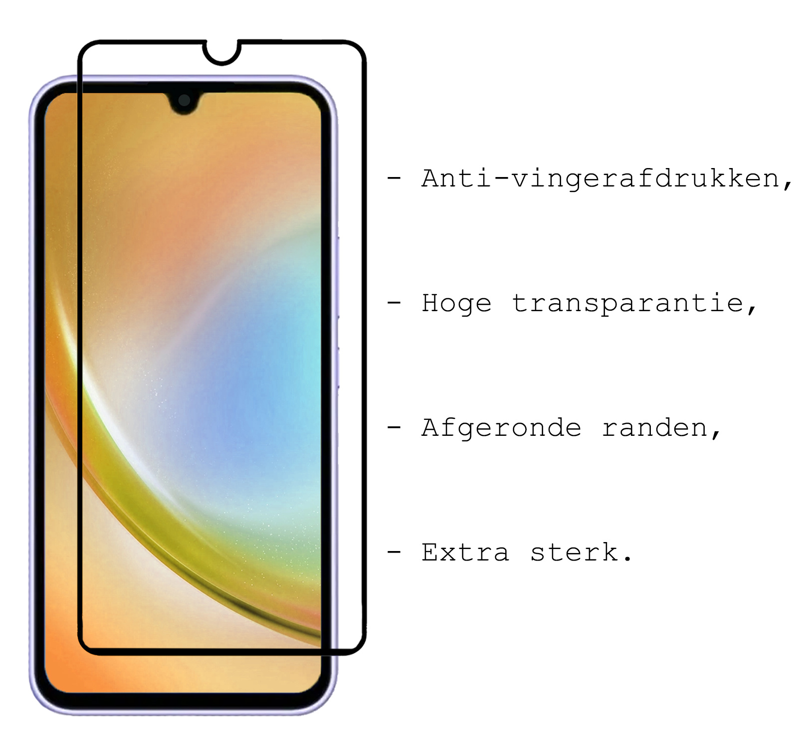 BASEY. Screenprotector Geschikt voor Samsung A34 Screenprotector Beschermglas Full Cover - Screenprotector Geschikt voor Samsung Galaxy A34 Screen Protector Full Cover - 3 Stuks