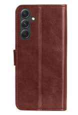 Hoes Geschikt voor Samsung A34 Hoesje Bookcase Hoes Flip Case Book Cover - Hoesje Geschikt voor Samsung Galaxy A34 Hoes Book Case Hoesje - Bruin