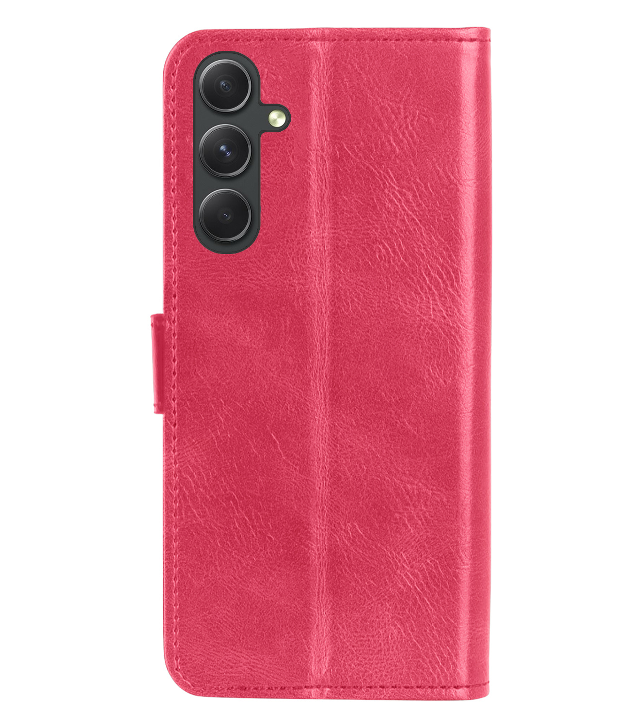 BASEY. Hoes Geschikt voor Samsung A34 Hoesje Bookcase Hoes Flip Case Book Cover - Hoesje Geschikt voor Samsung Galaxy A34 Hoes Book Case Hoesje - Donkerroze