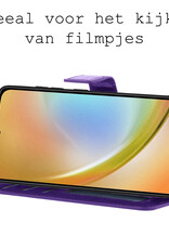 BASEY. Hoes Geschikt voor Samsung A34 Hoesje Bookcase Hoes Flip Case Book Cover - Hoesje Geschikt voor Samsung Galaxy A34 Hoes Book Case Hoesje - Paars