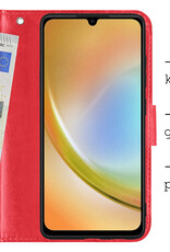 BASEY. Hoes Geschikt voor Samsung A34 Hoesje Bookcase Hoes Flip Case Book Cover - Hoesje Geschikt voor Samsung Galaxy A34 Hoes Book Case Hoesje - Rood