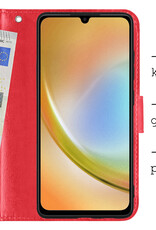 Hoes Geschikt voor Samsung A34 Hoesje Bookcase Hoes Flip Case Book Cover - Hoesje Geschikt voor Samsung Galaxy A34 Hoes Book Case Hoesje - Rood