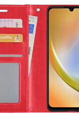 BASEY. Hoes Geschikt voor Samsung A34 Hoesje Bookcase Hoes Flip Case Book Cover - Hoesje Geschikt voor Samsung Galaxy A34 Hoes Book Case Hoesje - Rood