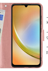 Hoes Geschikt voor Samsung A34 Hoesje Bookcase Hoes Flip Case Book Cover - Hoesje Geschikt voor Samsung Galaxy A34 Hoes Book Case Hoesje - Rosé goud