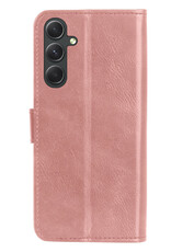 BASEY. Hoes Geschikt voor Samsung A34 Hoesje Bookcase Hoes Flip Case Book Cover - Hoesje Geschikt voor Samsung Galaxy A34 Hoes Book Case Hoesje - Rosé goud