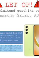 Hoes Geschikt voor Samsung A34 Hoesje Bookcase Hoes Flip Case Book Cover - Hoesje Geschikt voor Samsung Galaxy A34 Hoes Book Case Hoesje - Rosé goud