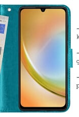 Hoes Geschikt voor Samsung A34 Hoesje Bookcase Hoes Flip Case Book Cover - Hoesje Geschikt voor Samsung Galaxy A34 Hoes Book Case Hoesje - Turquoise
