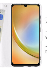 Hoes Geschikt voor Samsung A34 Hoesje Bookcase Hoes Flip Case Book Cover - Hoesje Geschikt voor Samsung Galaxy A34 Hoes Book Case Hoesje - Wit
