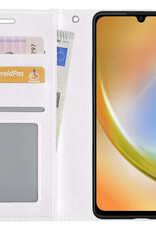 Hoes Geschikt voor Samsung A34 Hoesje Bookcase Hoes Flip Case Book Cover - Hoesje Geschikt voor Samsung Galaxy A34 Hoes Book Case Hoesje - Wit