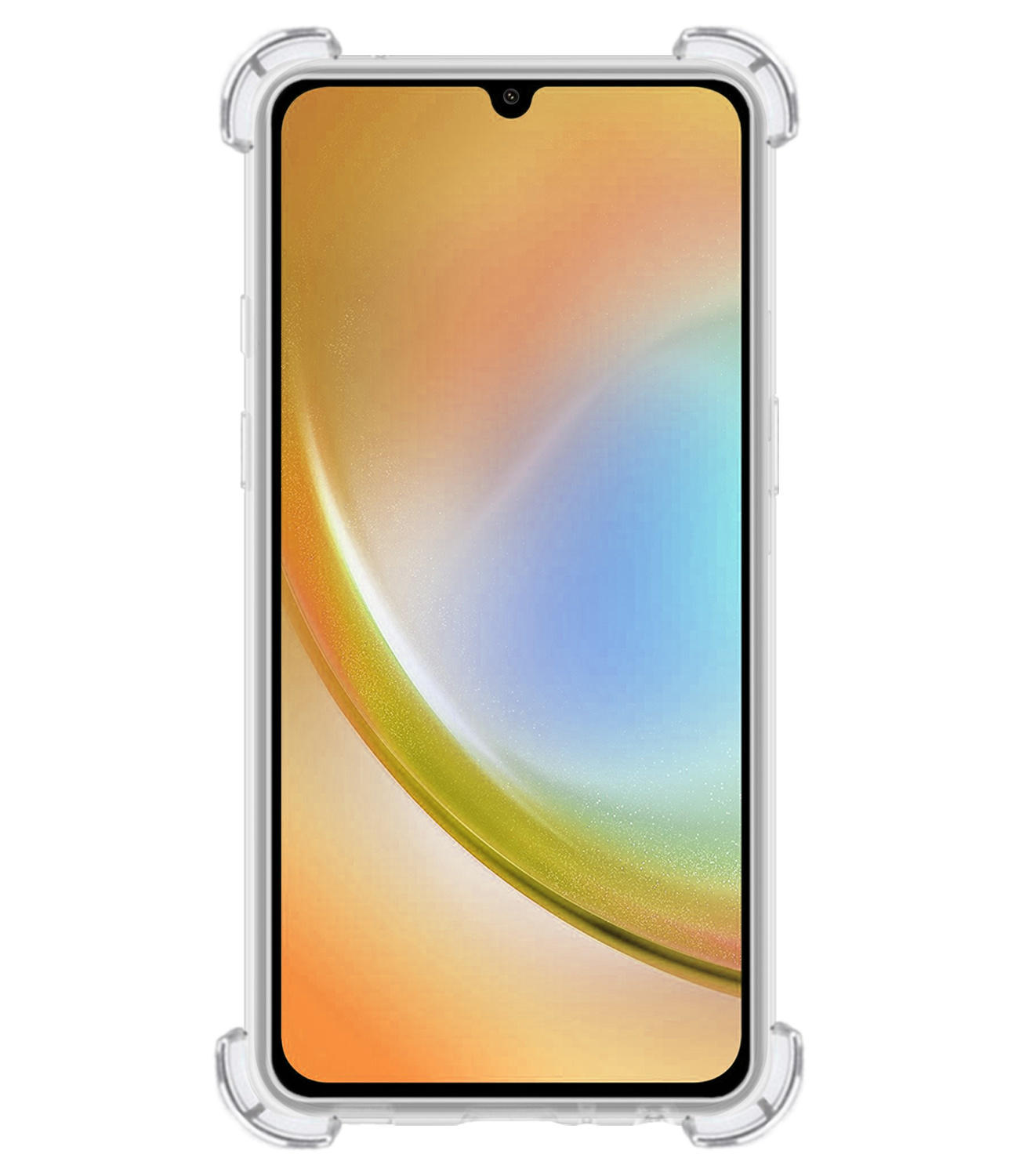 BASEY. Hoes Geschikt voor Samsung A34 Hoesje Shock Proof Case Hoes - Hoesje Geschikt voor Samsung Galaxy A34 Hoes Cover Shockproof - Transparant