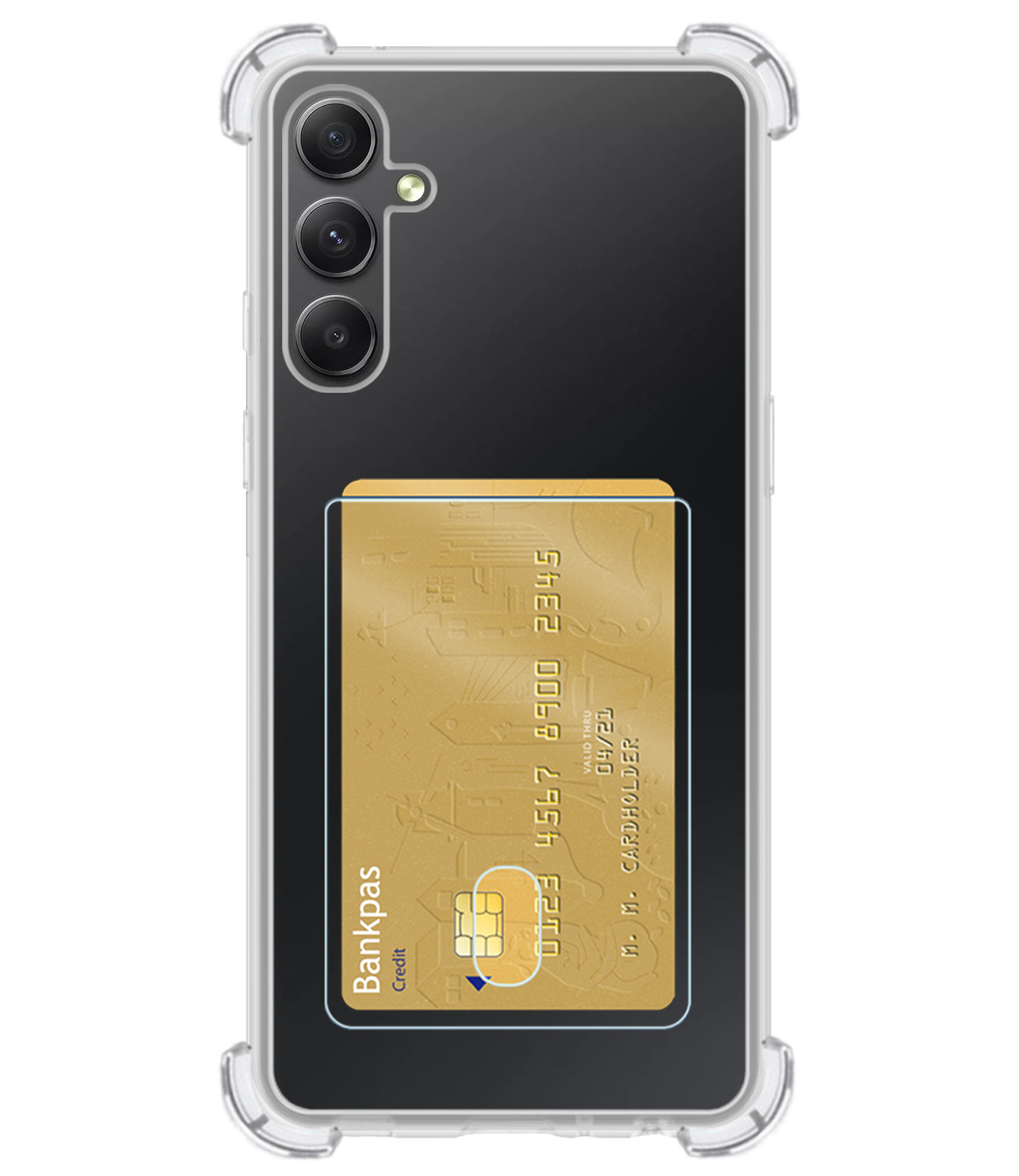 BASEY. Hoes Geschikt voor Samsung A34 Hoesje Shock Proof Case Hoes - Hoesje Geschikt voor Samsung Galaxy A34 Hoes Cover Shockproof - Transparant