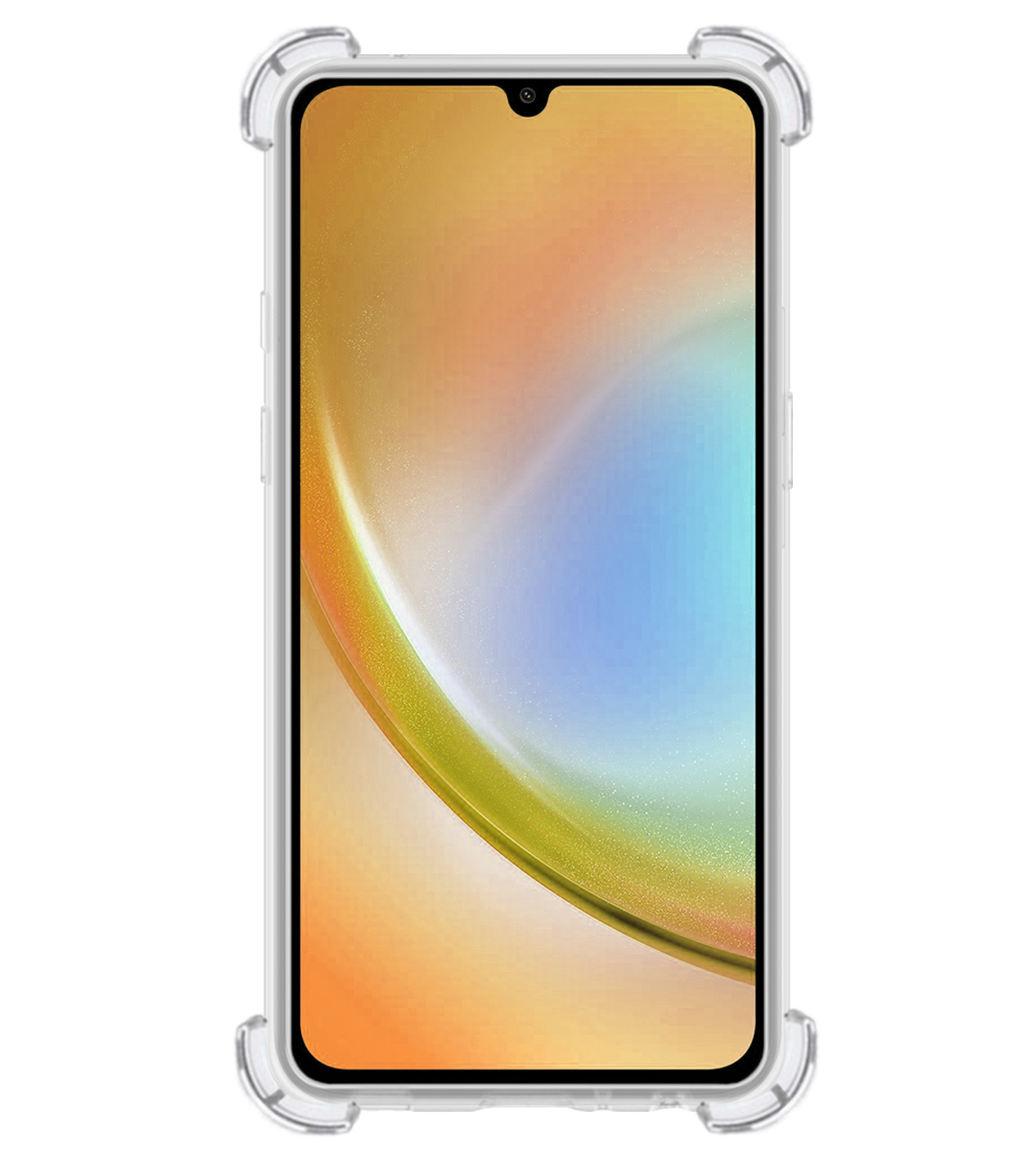 BASEY. Hoes Geschikt voor Samsung A34 Hoesje Shock Proof Case Hoes Siliconen - Hoesje Geschikt voor Samsung Galaxy A34 Hoes Cover Shockproof - Transparant - 2 Stuks