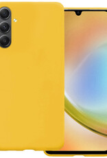 BASEY. Hoes Geschikt voor Samsung A34 Hoesje Siliconen Back Cover Case - Hoesje Geschikt voor Samsung Galaxy A34 Hoes Cover Hoesje - Geel