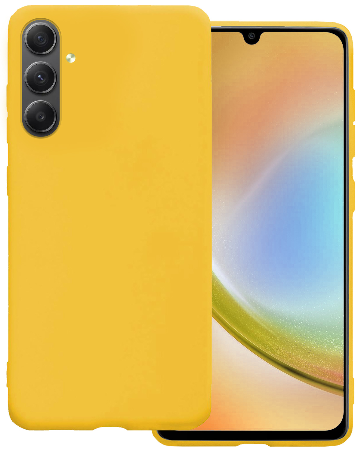 BASEY. Hoes Geschikt voor Samsung A34 Hoesje Siliconen Back Cover Case - Hoesje Geschikt voor Samsung Galaxy A34 Hoes Cover Hoesje - Geel