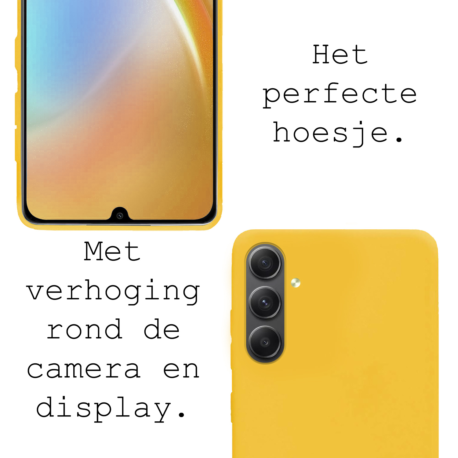 BASEY. Hoes Geschikt voor Samsung A34 Hoesje Siliconen Back Cover Case - Hoesje Geschikt voor Samsung Galaxy A34 Hoes Cover Hoesje - Geel