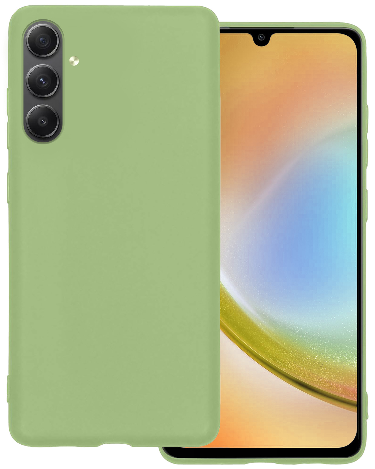 BASEY. Hoes Geschikt voor Samsung A34 Hoesje Siliconen Back Cover Case - Hoesje Geschikt voor Samsung Galaxy A34 Hoes Cover Hoesje - Groen