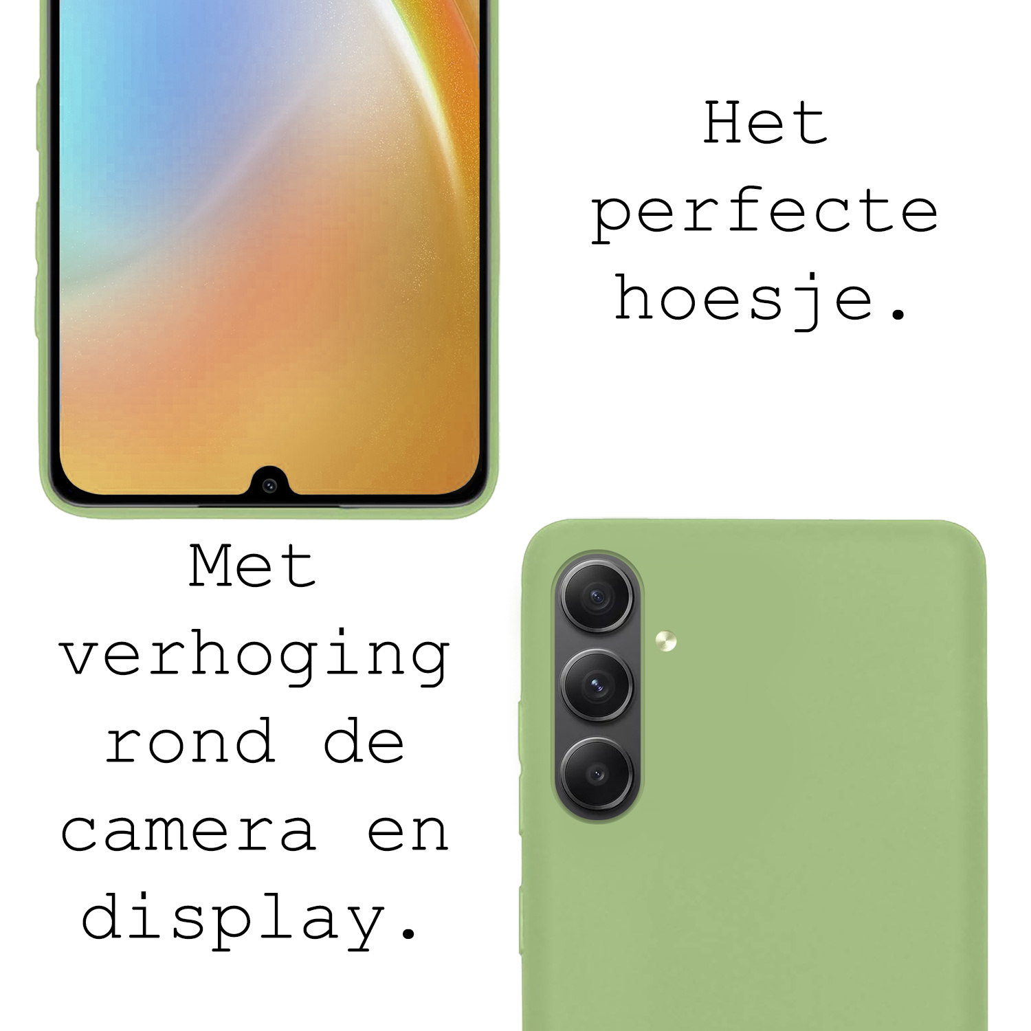 BASEY. Hoes Geschikt voor Samsung A34 Hoesje Siliconen Back Cover Case - Hoesje Geschikt voor Samsung Galaxy A34 Hoes Cover Hoesje - Groen