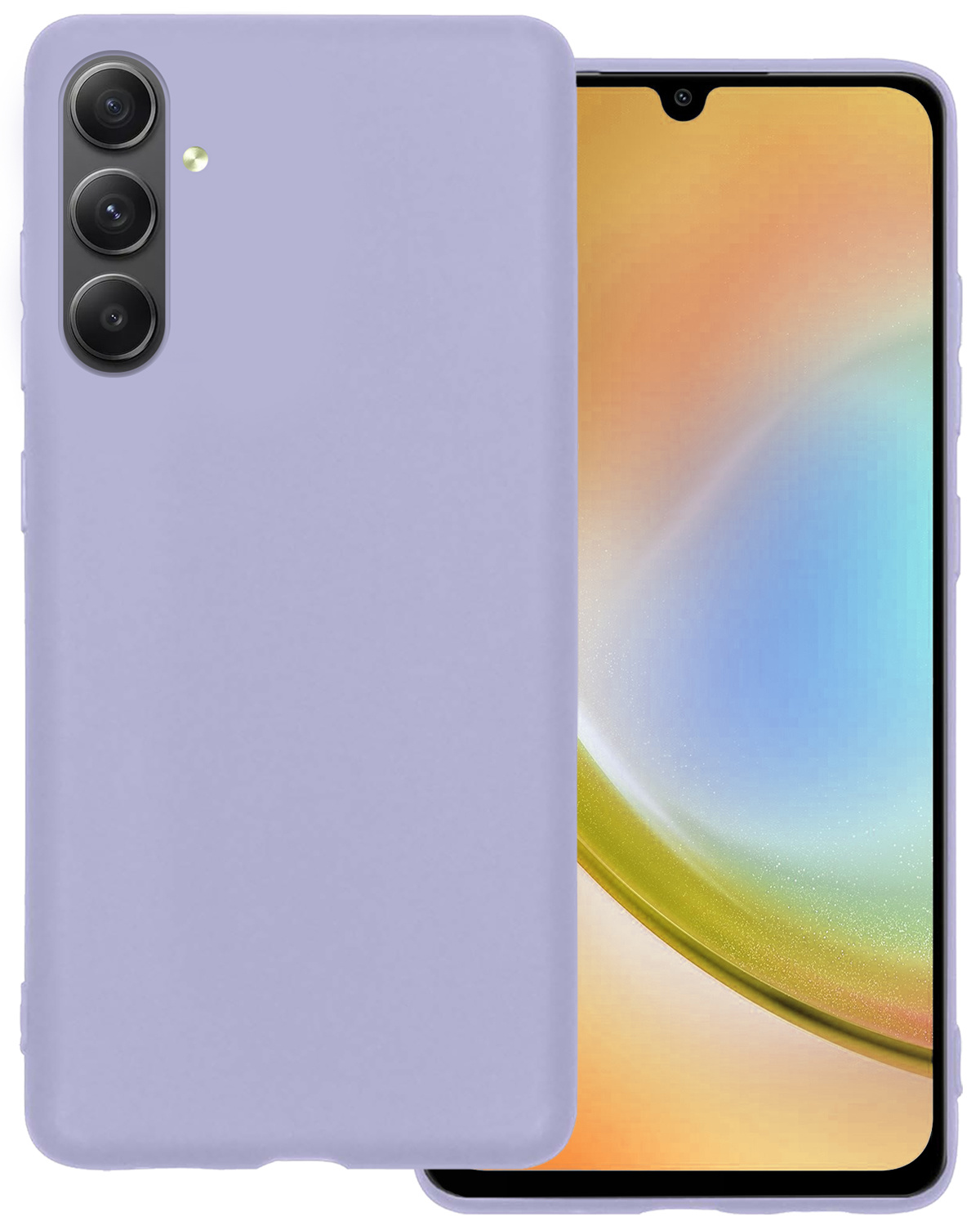 BASEY. Hoes Geschikt voor Samsung A34 Hoesje Siliconen Back Cover Case - Hoesje Geschikt voor Samsung Galaxy A34 Hoes Cover Hoesje - Lila