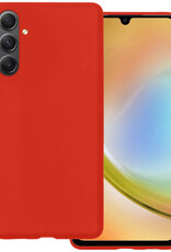 BASEY. Hoes Geschikt voor Samsung A34 Hoesje Siliconen Back Cover Case - Hoesje Geschikt voor Samsung Galaxy A34 Hoes Cover Hoesje - Rood