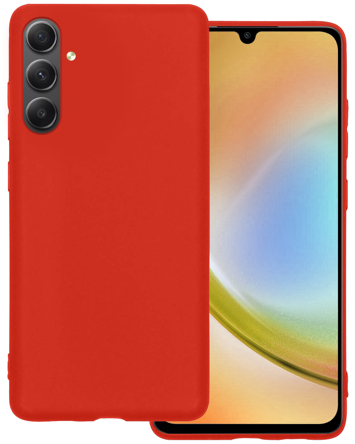 BASEY. Hoes Geschikt voor Samsung A34 Hoesje Siliconen Back Cover Case - Hoesje Geschikt voor Samsung Galaxy A34 Hoes Cover Hoesje - Rood