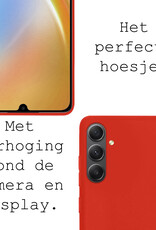 BASEY. Hoes Geschikt voor Samsung A34 Hoesje Siliconen Back Cover Case - Hoesje Geschikt voor Samsung Galaxy A34 Hoes Cover Hoesje - Rood