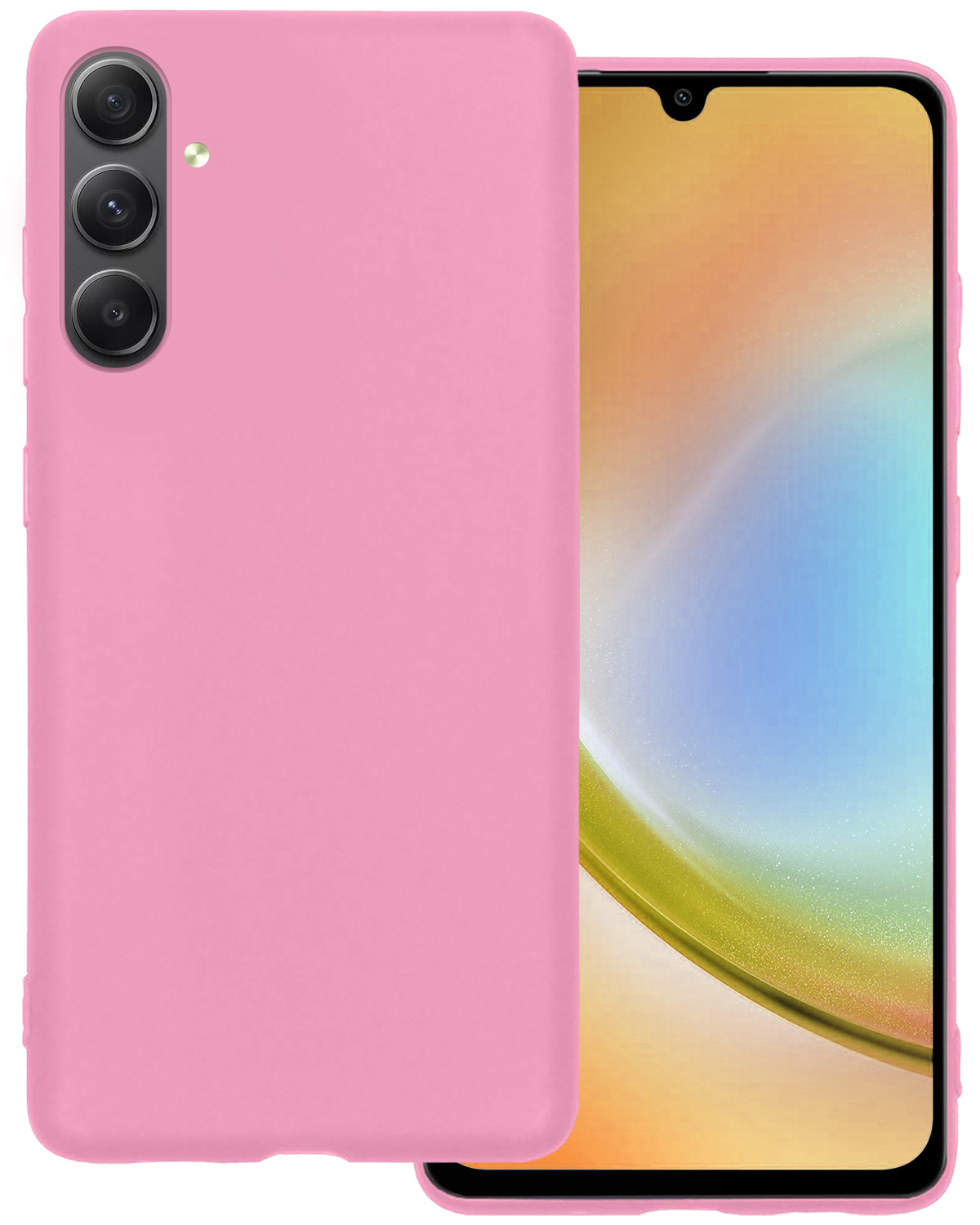 BASEY. Hoes Geschikt voor Samsung A34 Hoesje Siliconen Back Cover Case - Hoesje Geschikt voor Samsung Galaxy A34 Hoes Cover Hoesje - Lichtroze