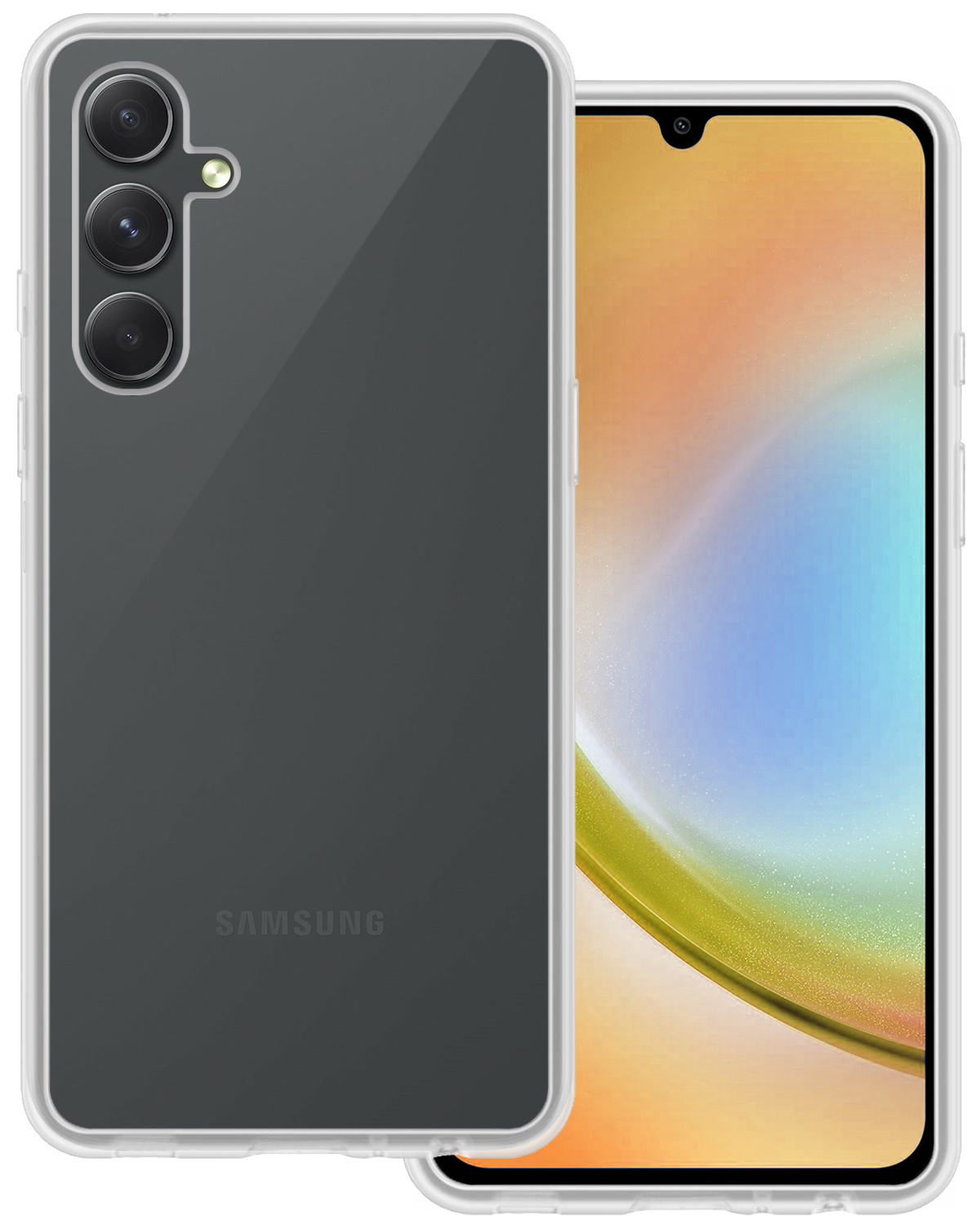 BASEY. Hoes Geschikt voor Samsung A34 Hoesje Siliconen Back Cover Case - Hoesje Geschikt voor Samsung Galaxy A34 Hoes Cover Hoesje - Transparant