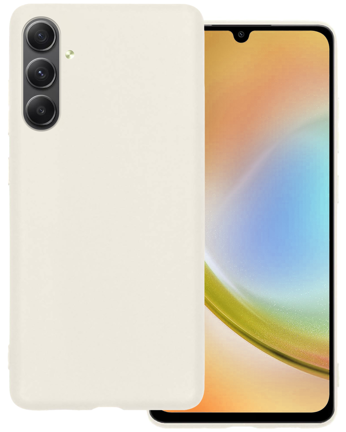 BASEY. Hoes Geschikt voor Samsung A34 Hoesje Siliconen Back Cover Case - Hoesje Geschikt voor Samsung Galaxy A34 Hoes Cover Hoesje - Wit