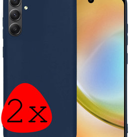 BASEY. BASEY. Samsung Galaxy A34 Hoesje Siliconen - Donkerblauw - 2 PACK