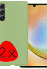 BASEY. Hoes Geschikt voor Samsung A34 Hoesje Siliconen Back Cover Case - Hoesje Geschikt voor Samsung Galaxy A34 Hoes Cover Hoesje - Groen - 2 Stuks