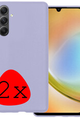 BASEY. Hoes Geschikt voor Samsung A34 Hoesje Siliconen Back Cover Case - Hoesje Geschikt voor Samsung Galaxy A34 Hoes Cover Hoesje - Lichtroze - 2 Stuks