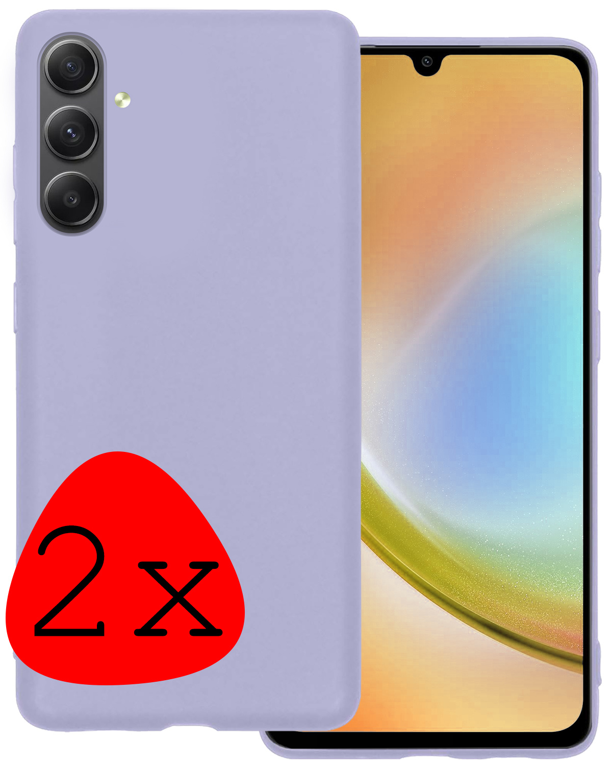 BASEY. Hoes Geschikt voor Samsung A34 Hoesje Siliconen Back Cover Case - Hoesje Geschikt voor Samsung Galaxy A34 Hoes Cover Hoesje - Lichtroze - 2 Stuks